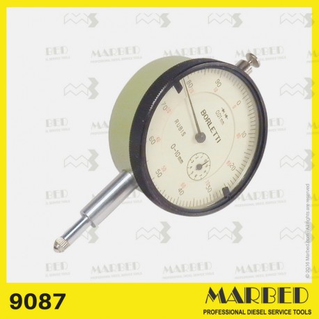 10 mm centesimal dial gauge for the rack rod travel.
Similar to 1 687 233 011
