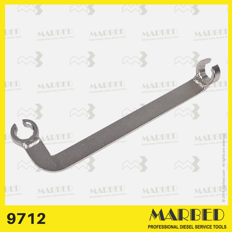 Ring spanner for slackening the fuel injection pipes.
Similar to Bosch 0 986 611 823, KDEP 1115.